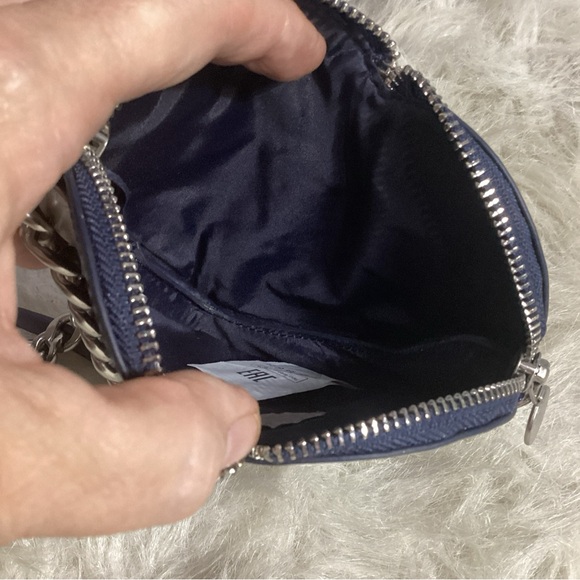 Stella McCartney Jazz Heart Black & Blue Glittery Crossbody Bag Whipstitching - Picture 9 of 12